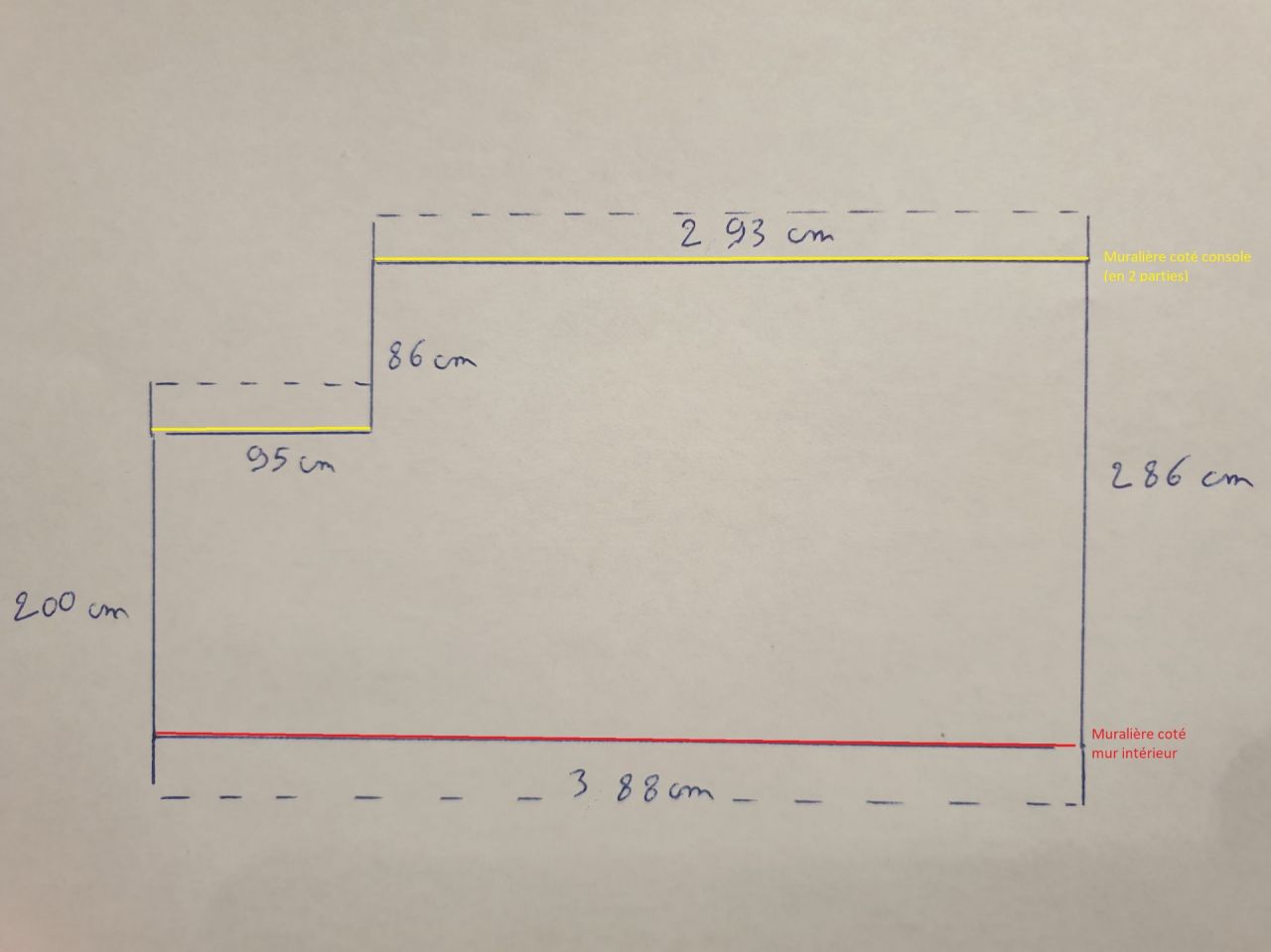 Plan plancher bois vide sur sjour