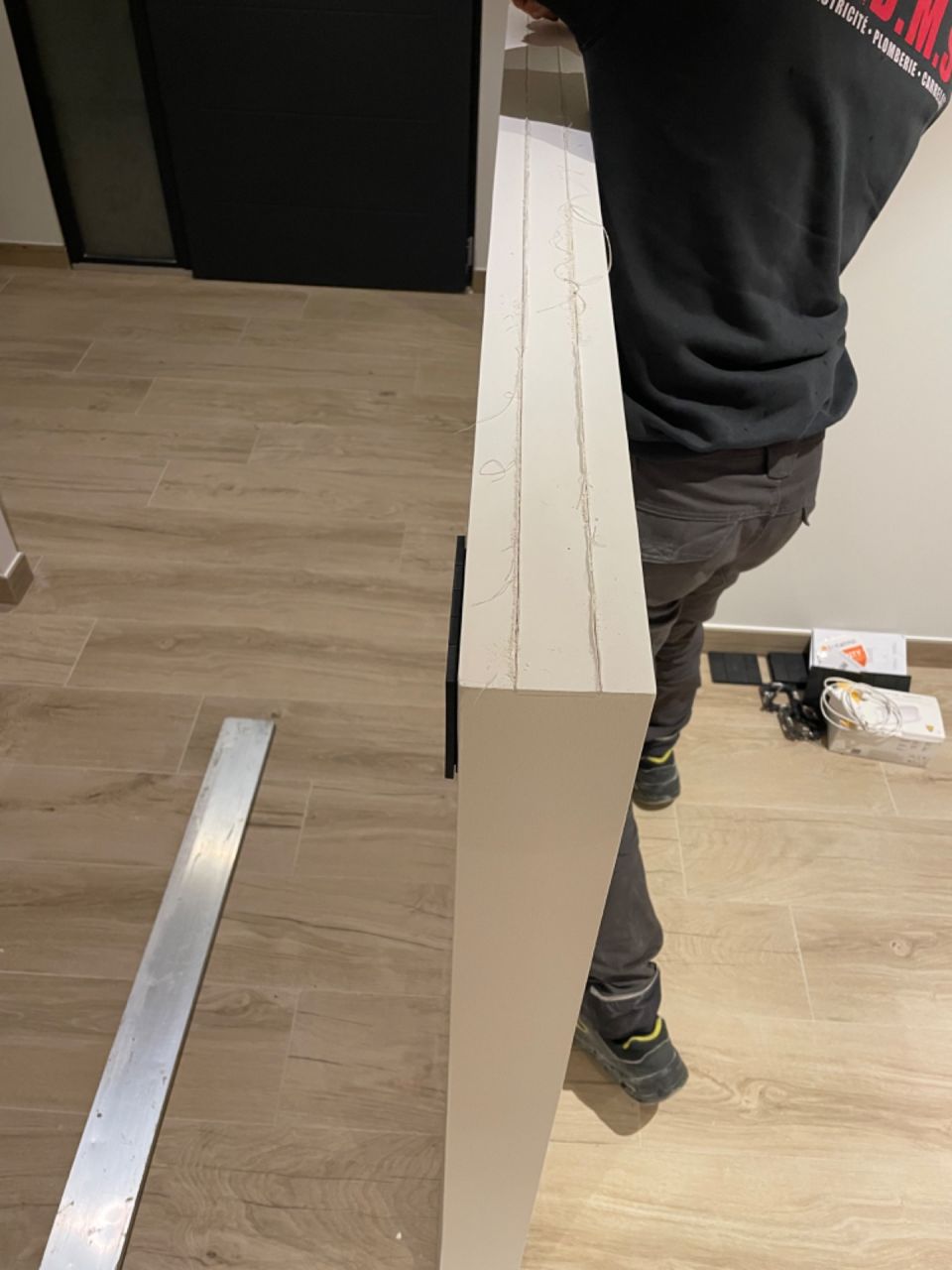 Début pose verrière