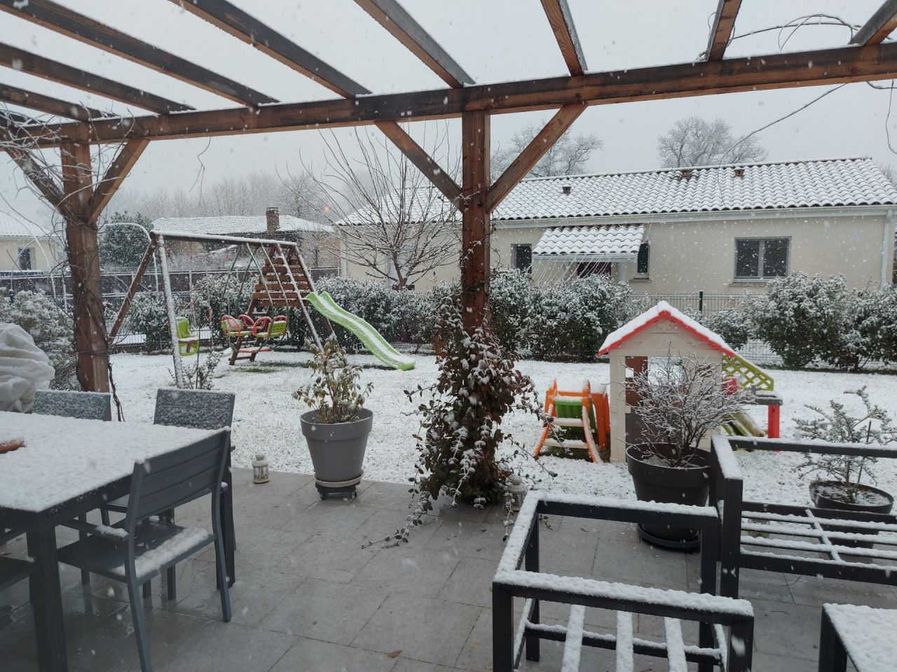 Le jardin sous la neige