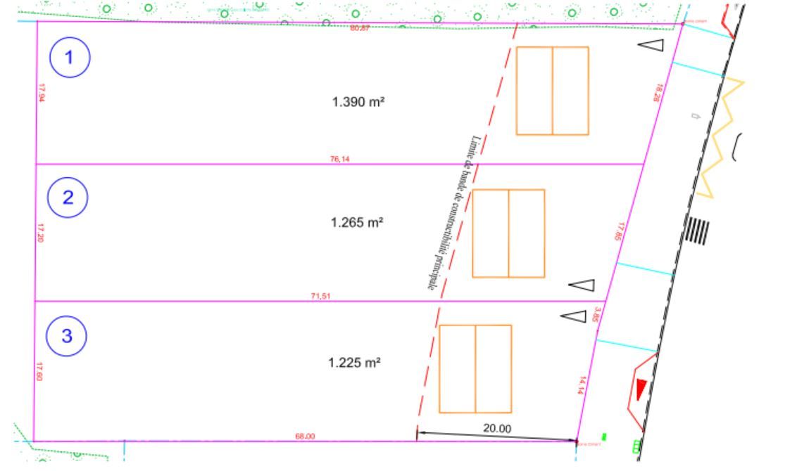 plan de masse, limite de constructibilité