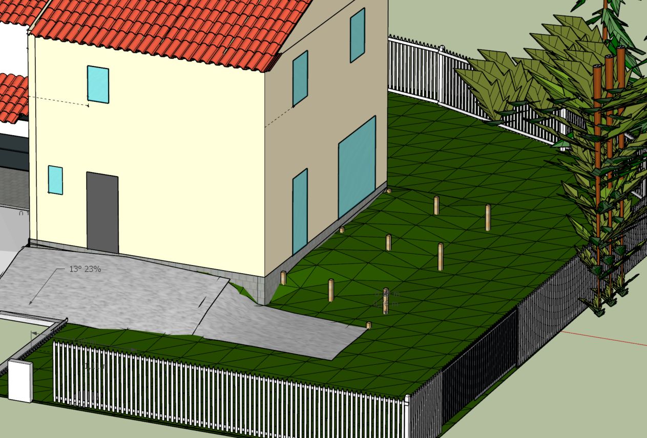 Remblais devant accs + Terrasse sur remblais 2ml - Vue sans la terrasse - Nord Ouest