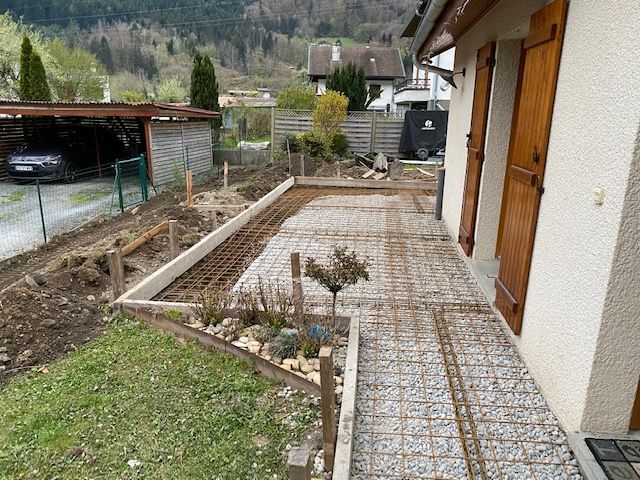 Suppression terrasse bois et installation dalle béton