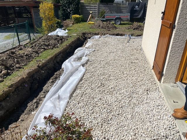 Suppression terrasse bois et installation dalle béton