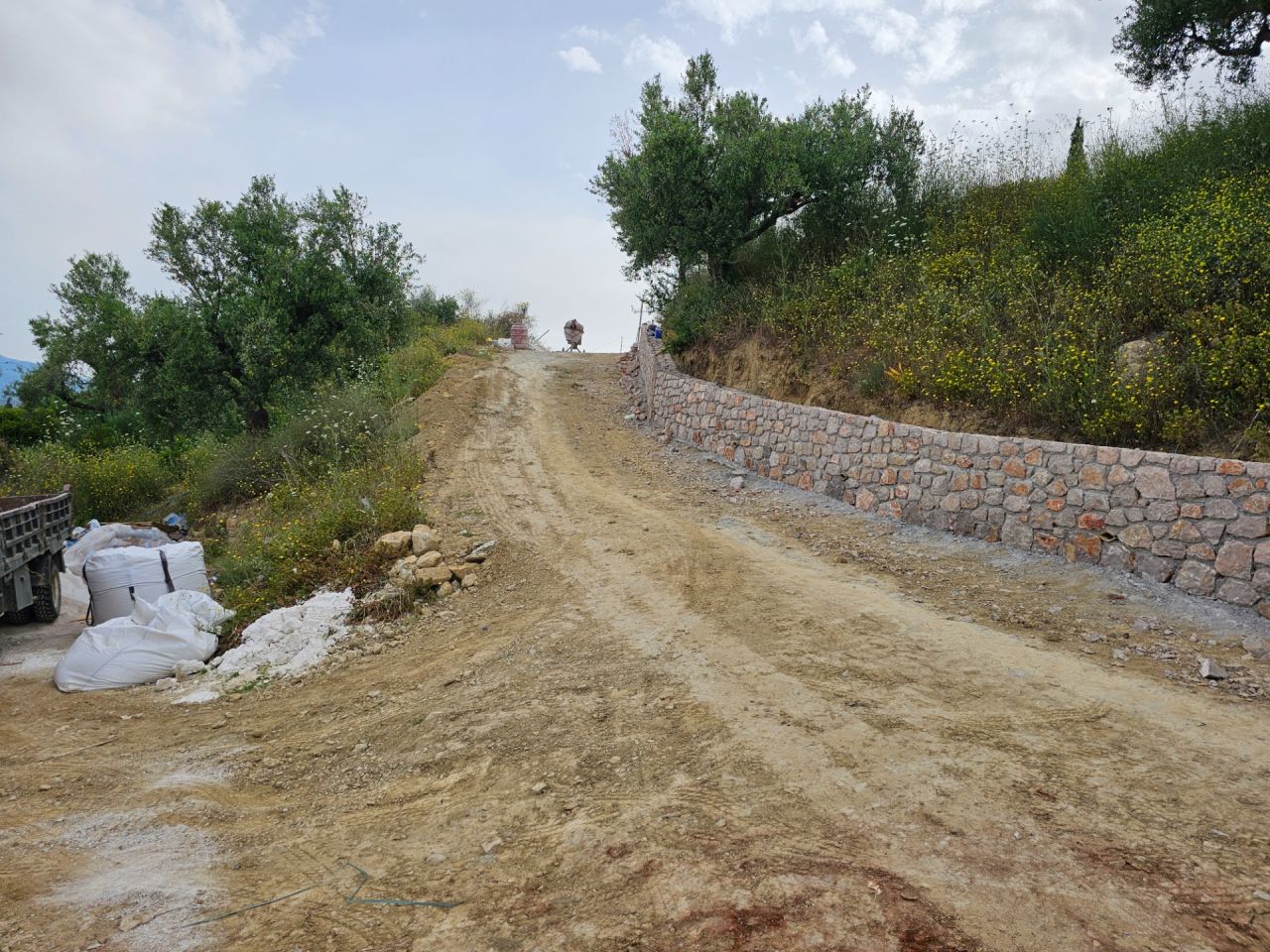 Mur de soutènement du chemin d'accès