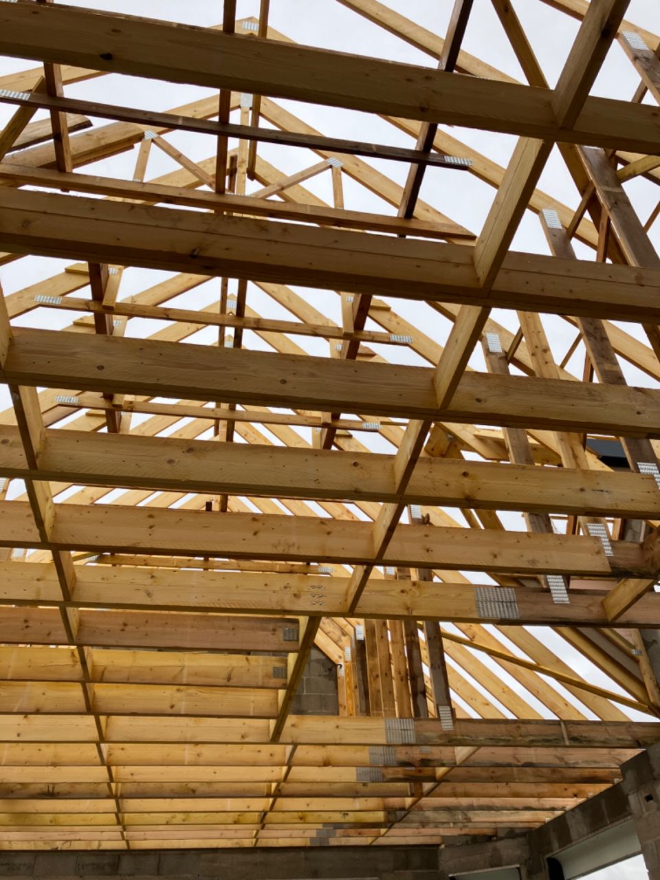 Charpente industrielle. Plancher bois