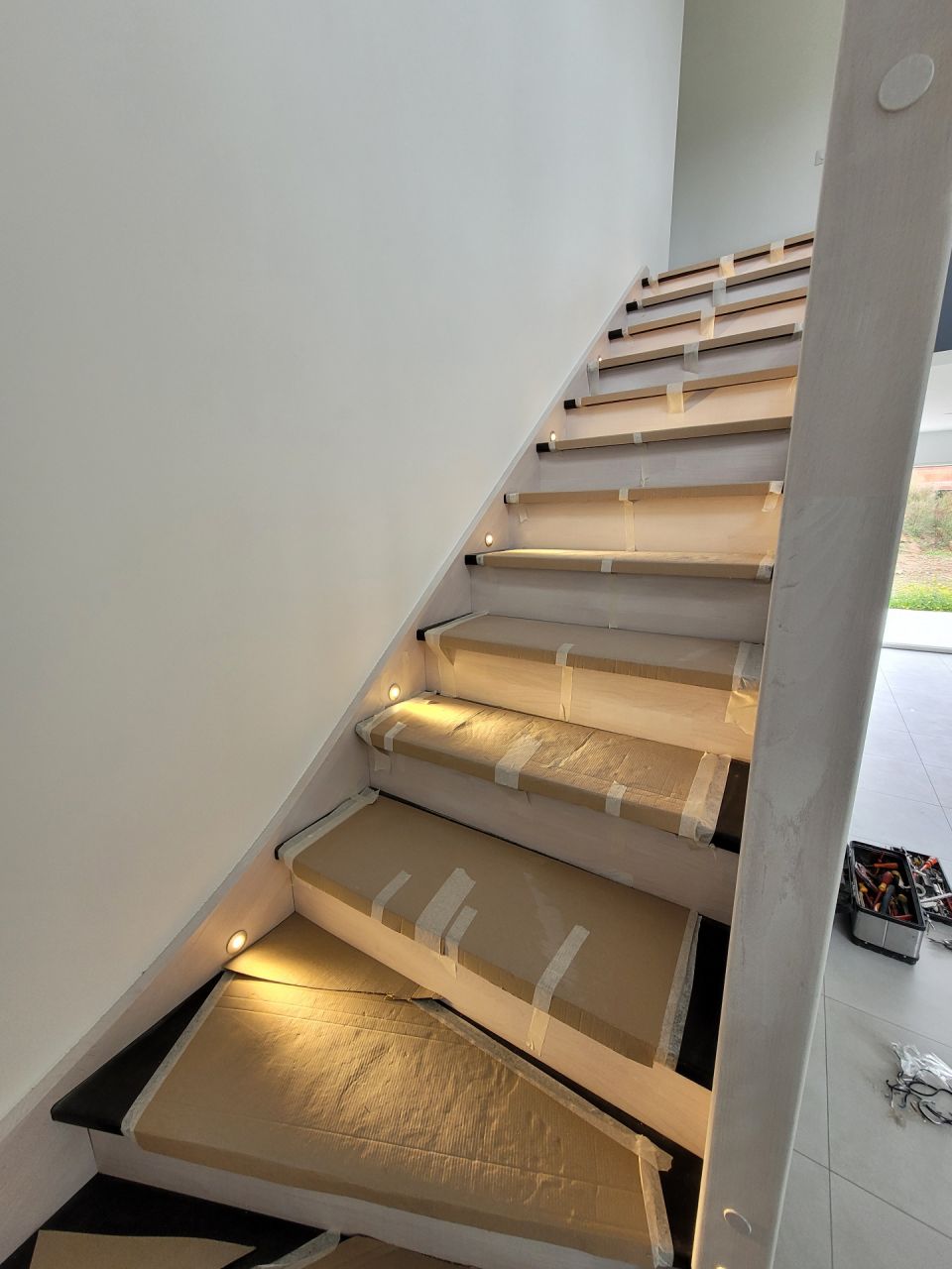 Vue des spots de l'escalier