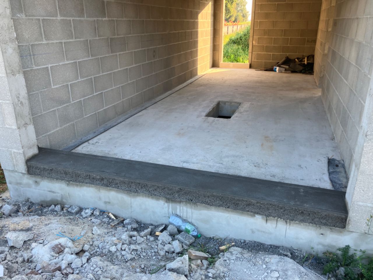 Seuil de garage réalisé
