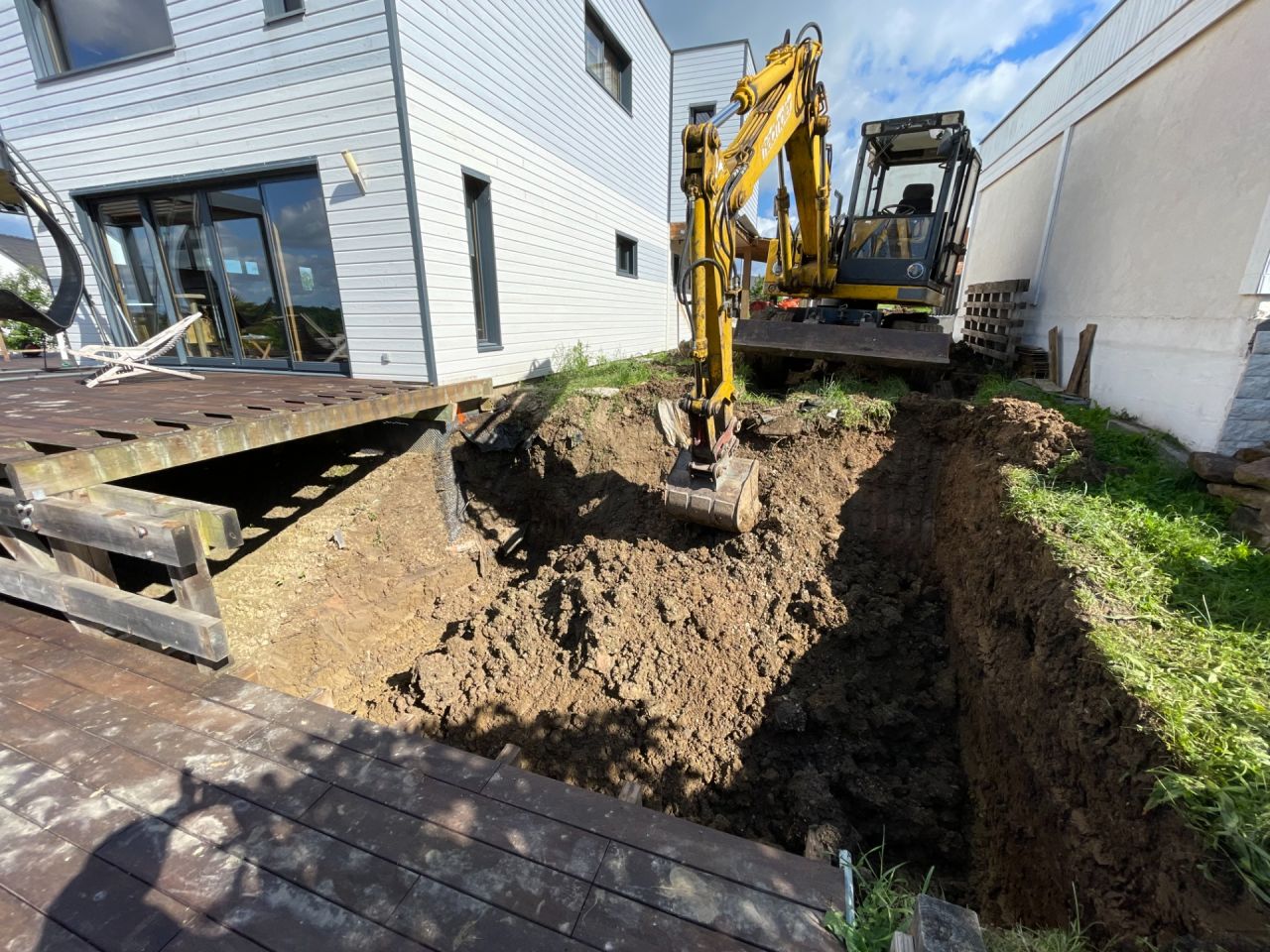 terrassement de la dalle pour la jacuzzi