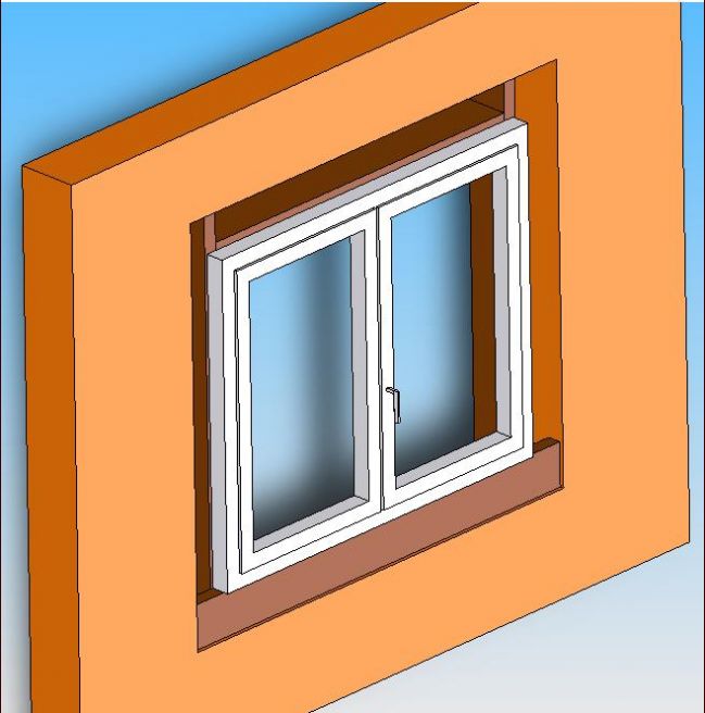 Schma de pose des menuiseries extrieures avec isolation extrieure.