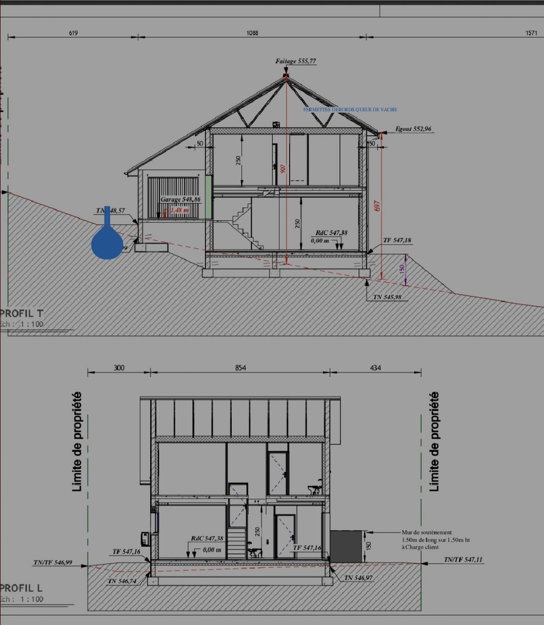 Implantation de la maison sur le terrain