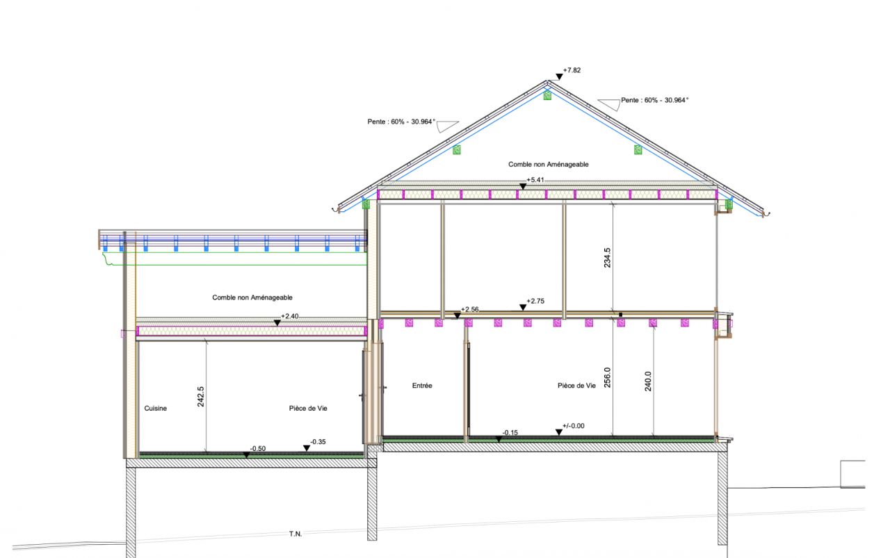 Plan maison coupe