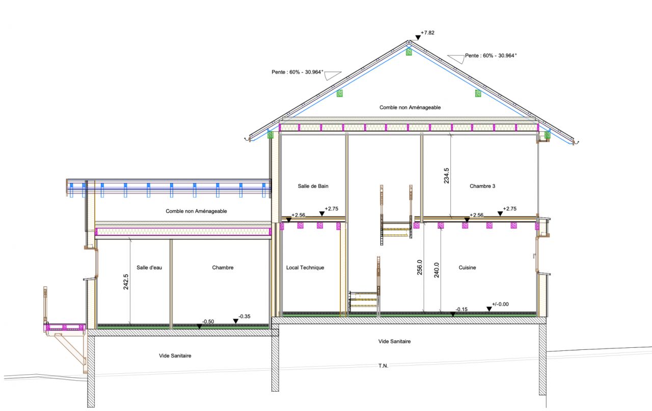 Plan maison coupe