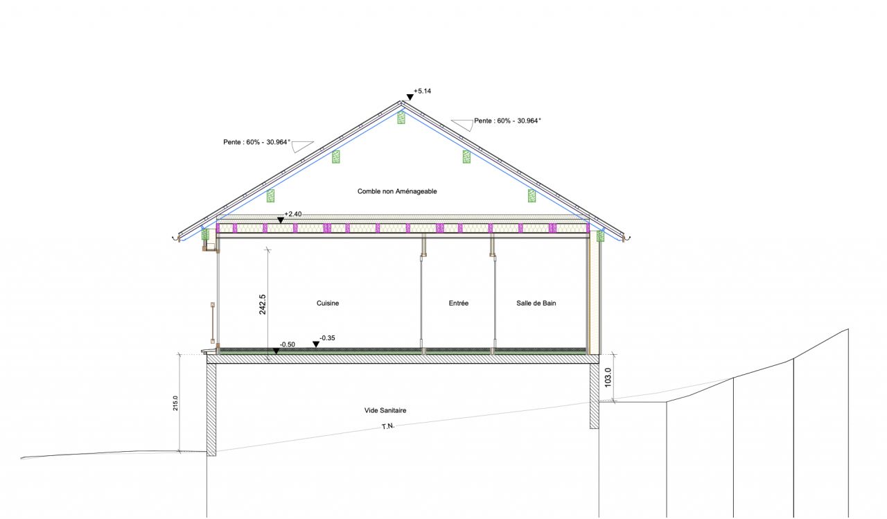 Plan maison coupe