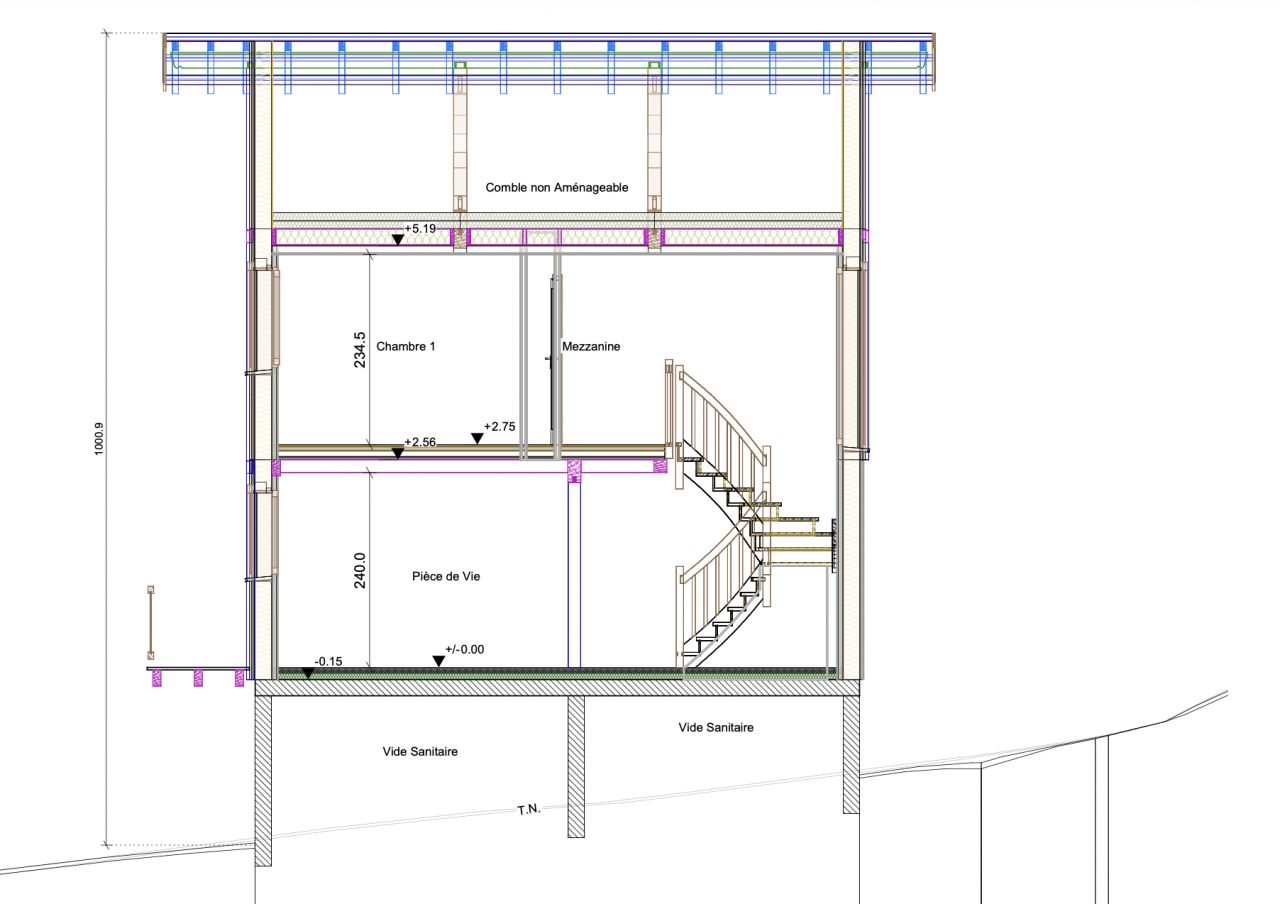 Plan maison coupe