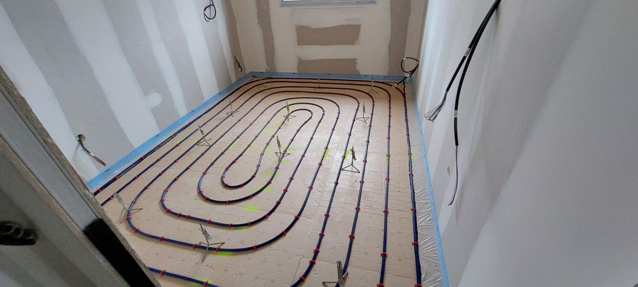 Chape du plancher chauffant