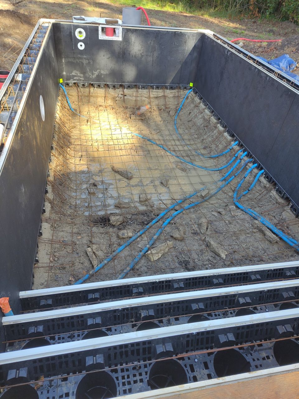 Ferraillage fond + aspiration liner