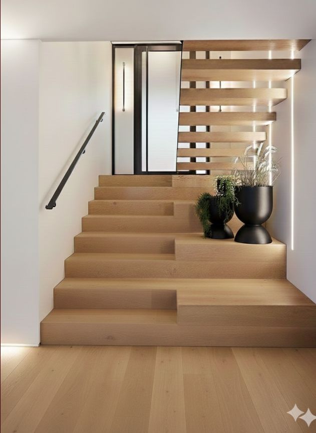 Projet d'escalier pour acc�der aux �tages en 1/2 niveaux.