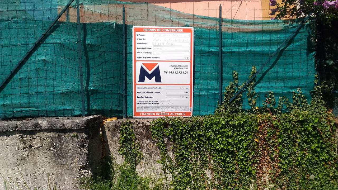 Panneau chantier