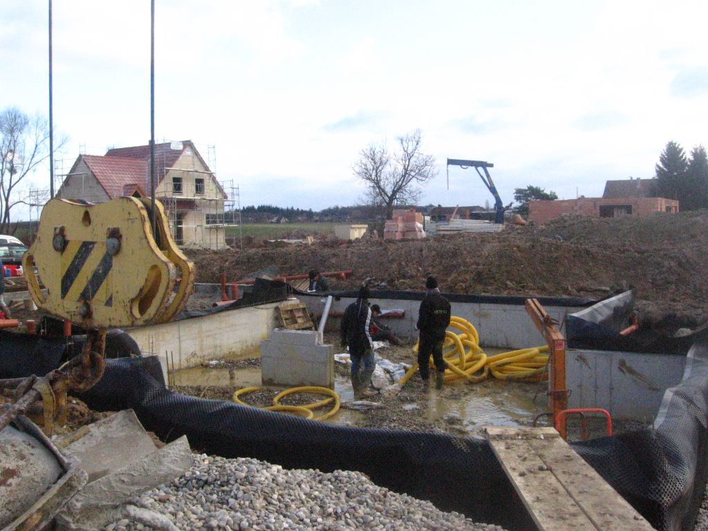 Mise en place du drainage dans le vide sanitaire