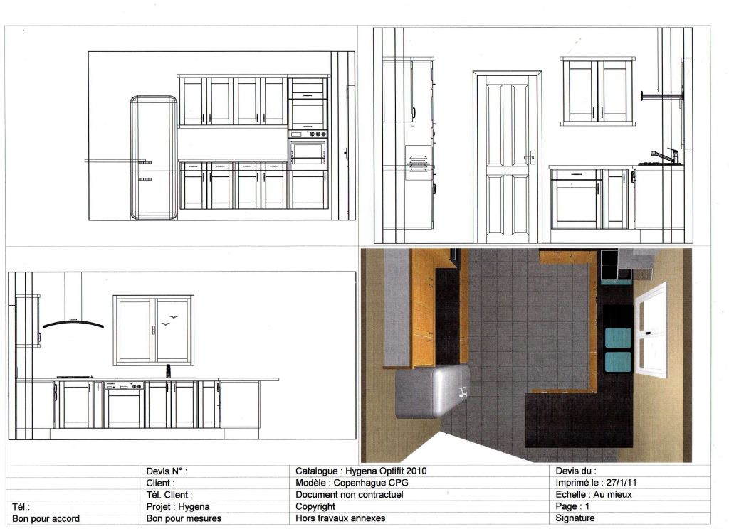 plans de la cuisine