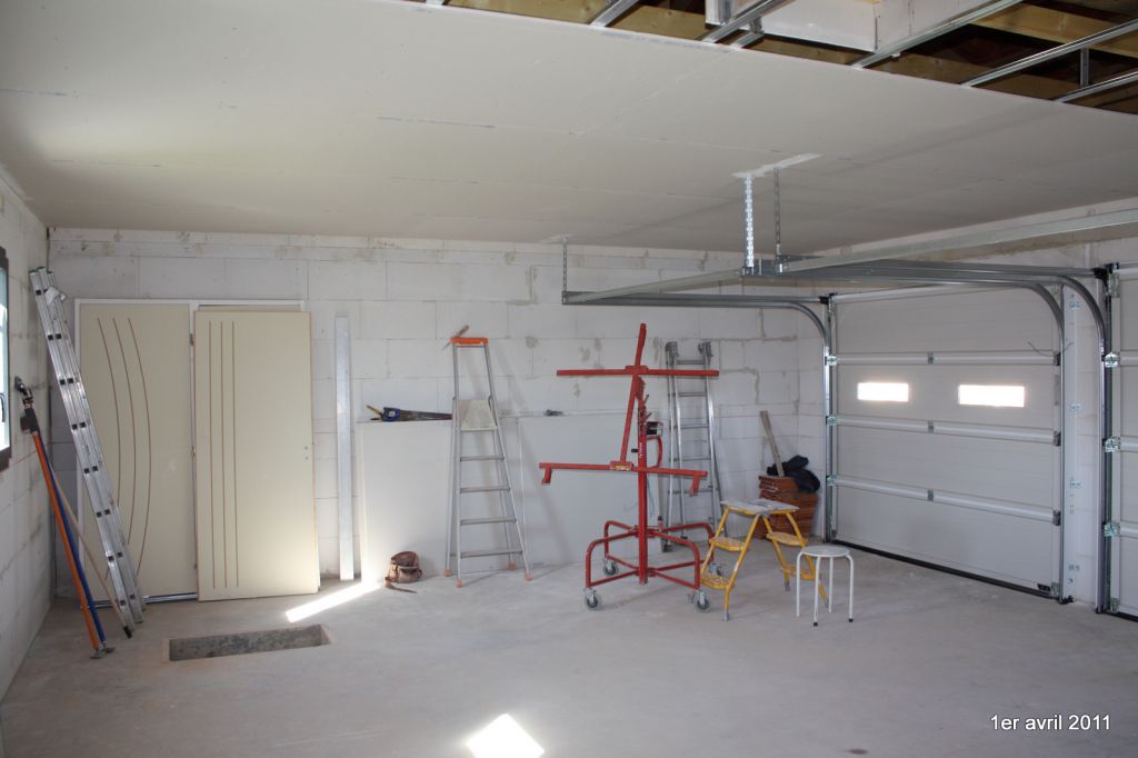 placo - plafond du garage