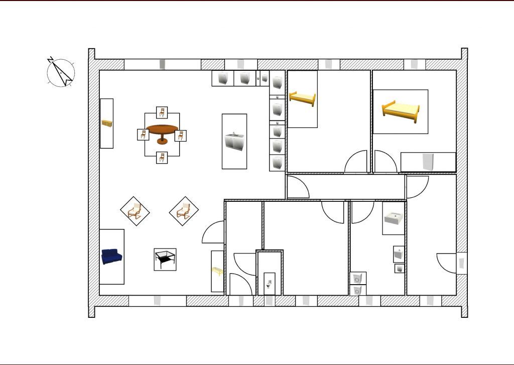 J'ai redessin les plans pour y mettre nos meubles et faire quelques modifications