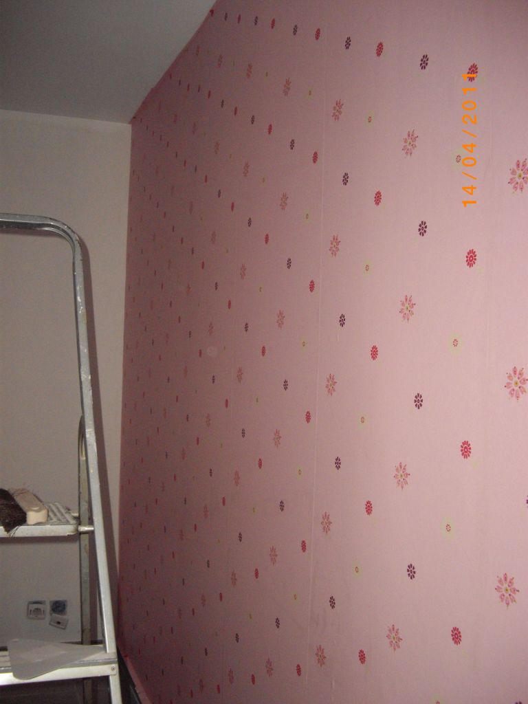 d�but tapisserie chambre m�line