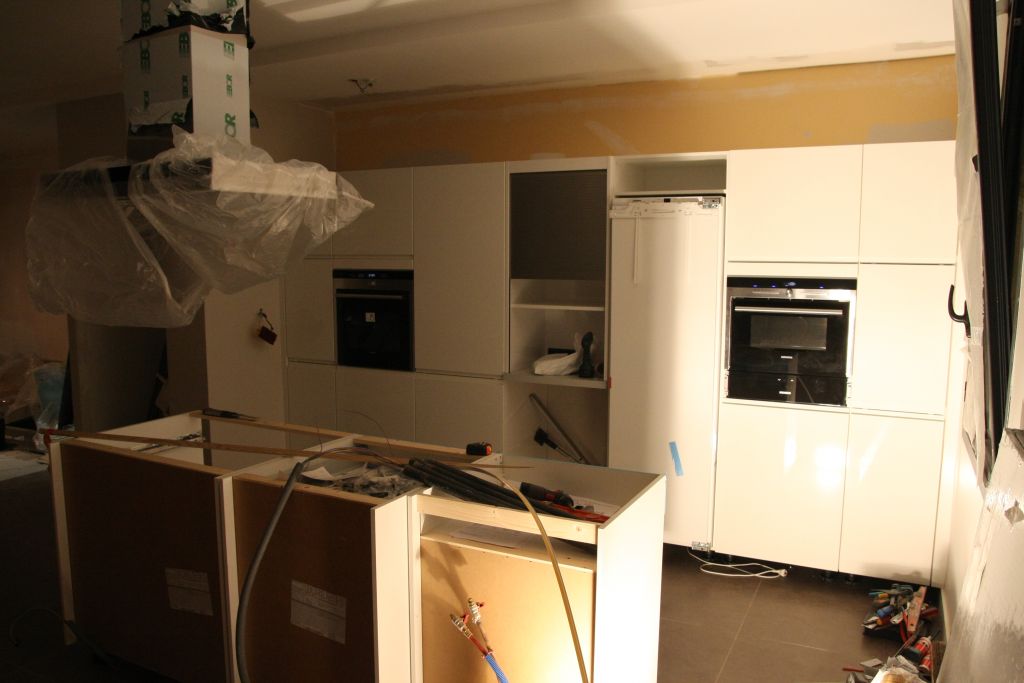 Installation hotte, four, mo, tiroir