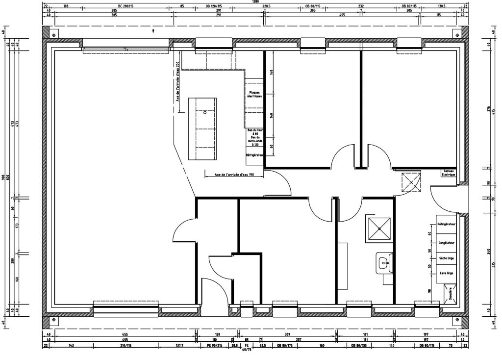 Plan dfinitif avec le placement des meubles