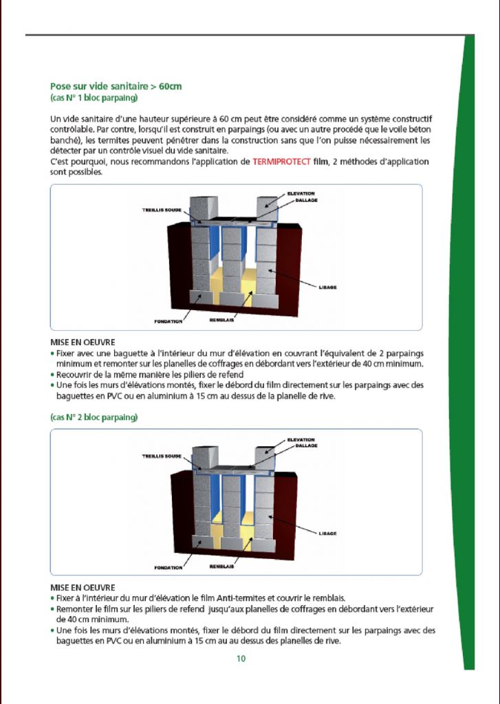 Mthode de pose du film Termiprotect
<br />
(cahier technique Dyrup)