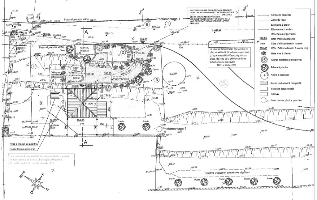 Plan d'implantation de la maison sur le terrain