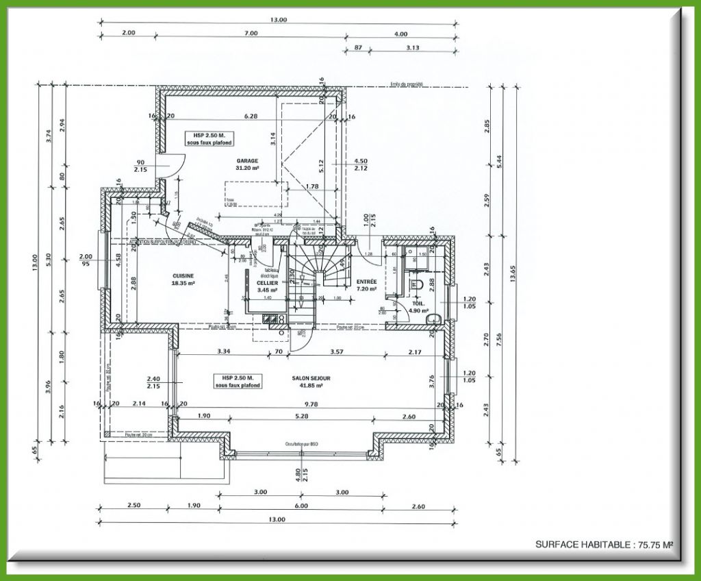 Plan du Rez de Chausse