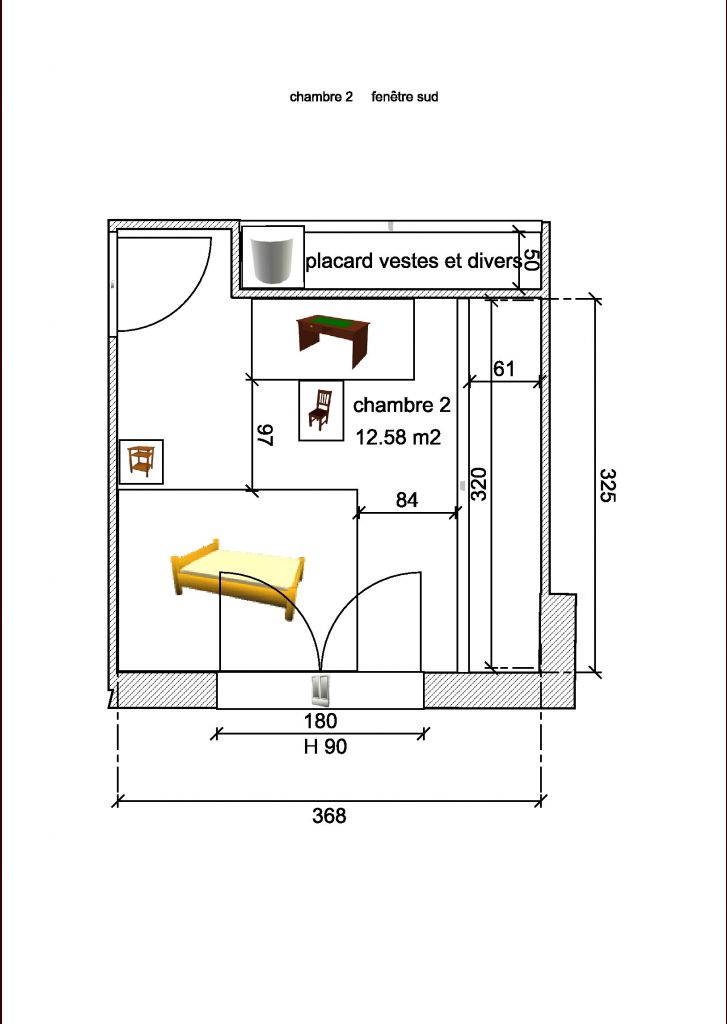 chambre 2 fentre sud