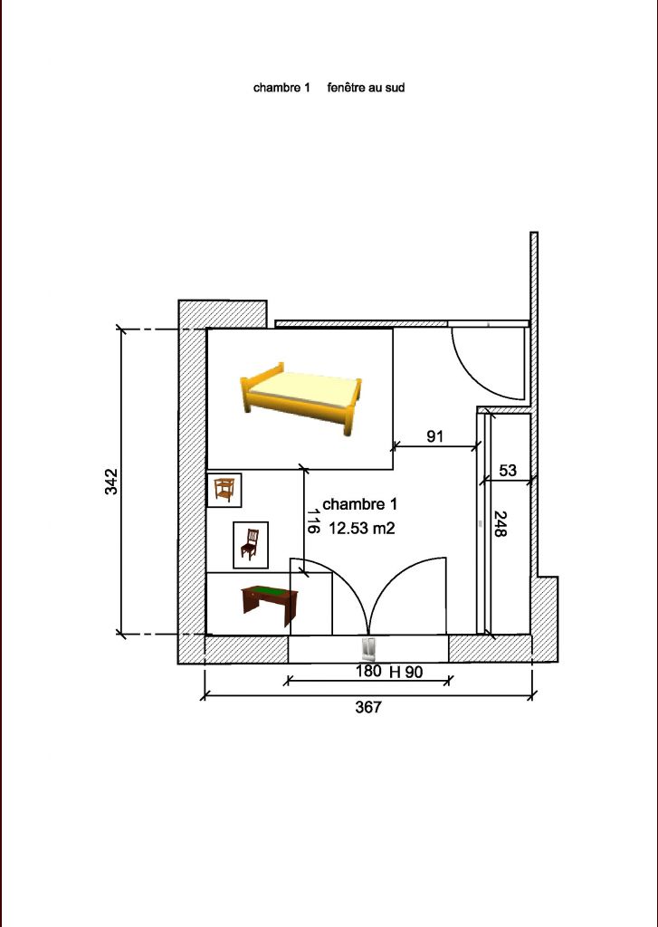 chambre 1 fentre SUD