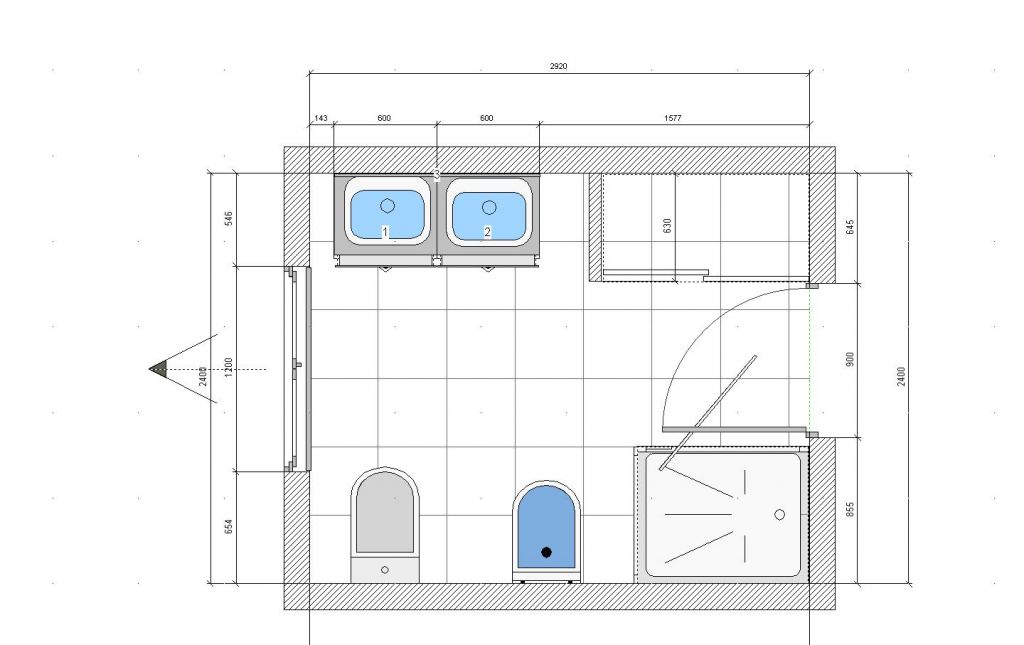 Implantation SDB 2 - Vue 2D