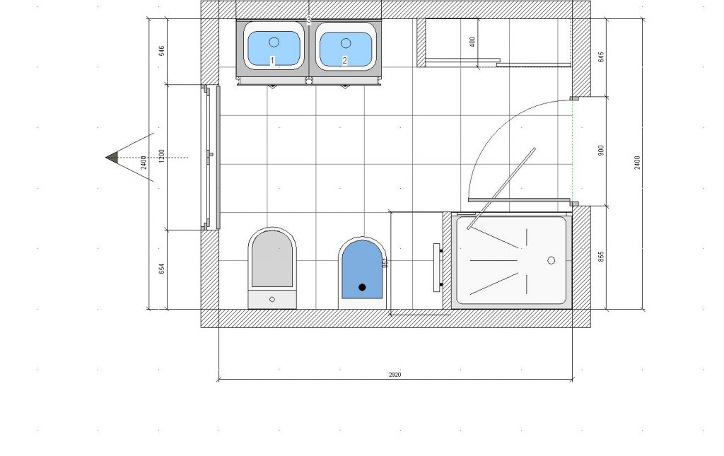 Implantation SDB 3 - Vue 2D