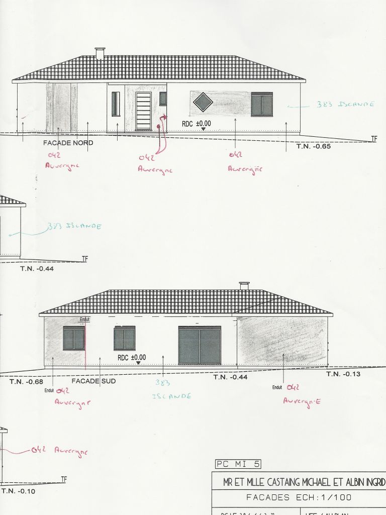 suite Plans en noir et blanc pour dfinir l'emplacement des bandes de couleur