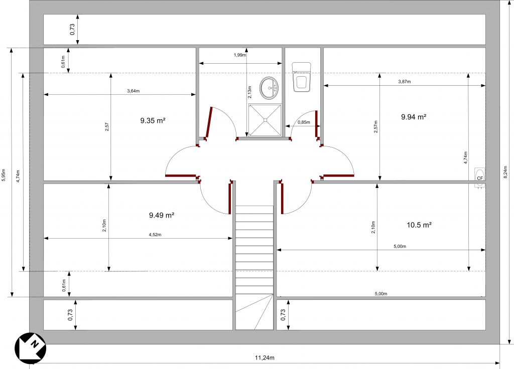 Plan provisoire du 1er tage