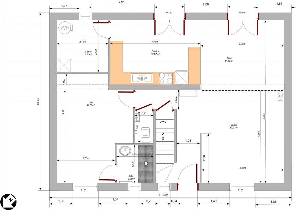 Plan provisoire du Rez de chausse