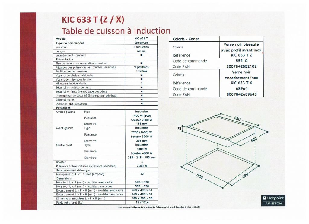 plaque induction descriptif