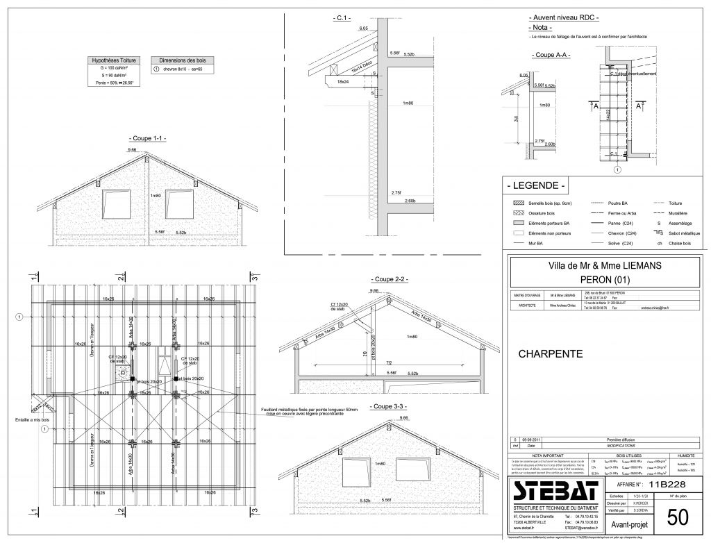 plan d'execution charpente