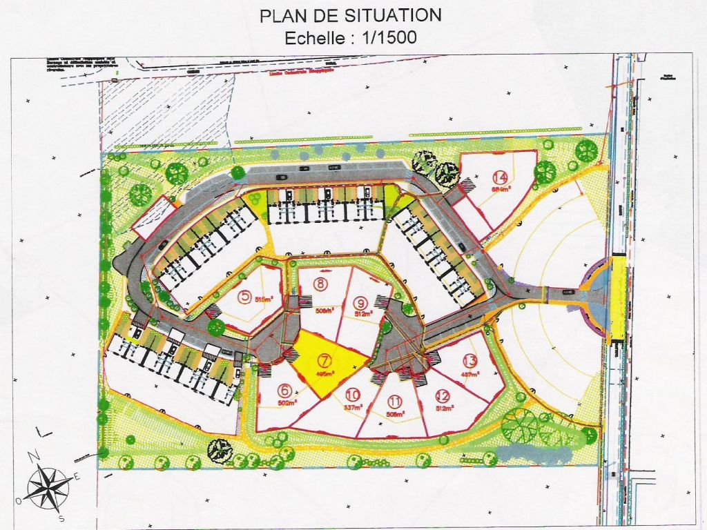 Plan de situation dans le lotissement