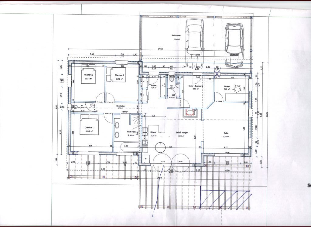 Plan de notre projet en ossature bois