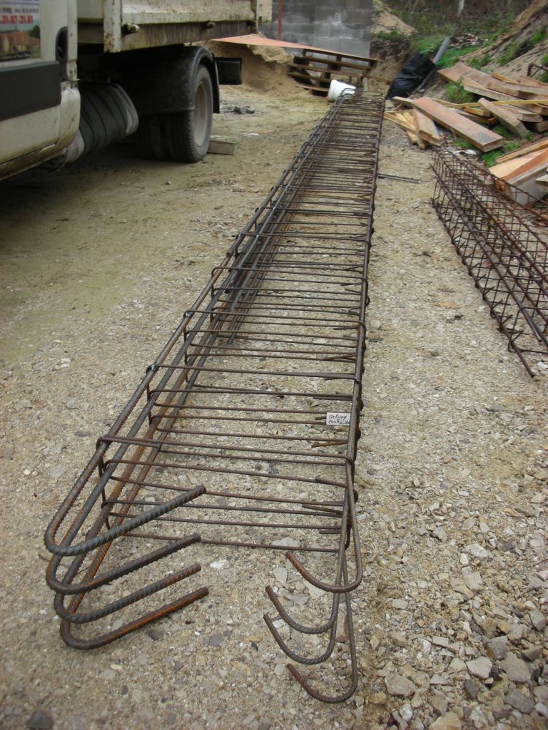 Livraison du ferraillage pour les poutres