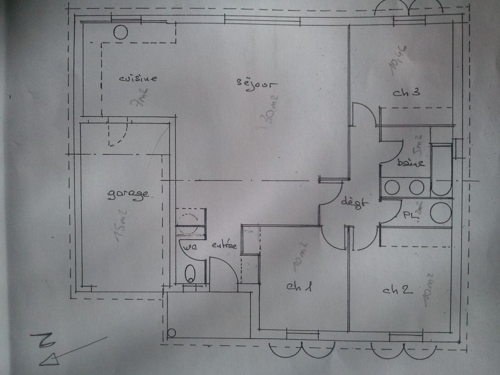 Voila le plan de maison que nous allons probablement choisir... Plus de prcisions sur le constructeur une fois notre choix dfinitif fait