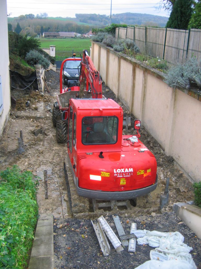 vacuation de la boue venant des pieux