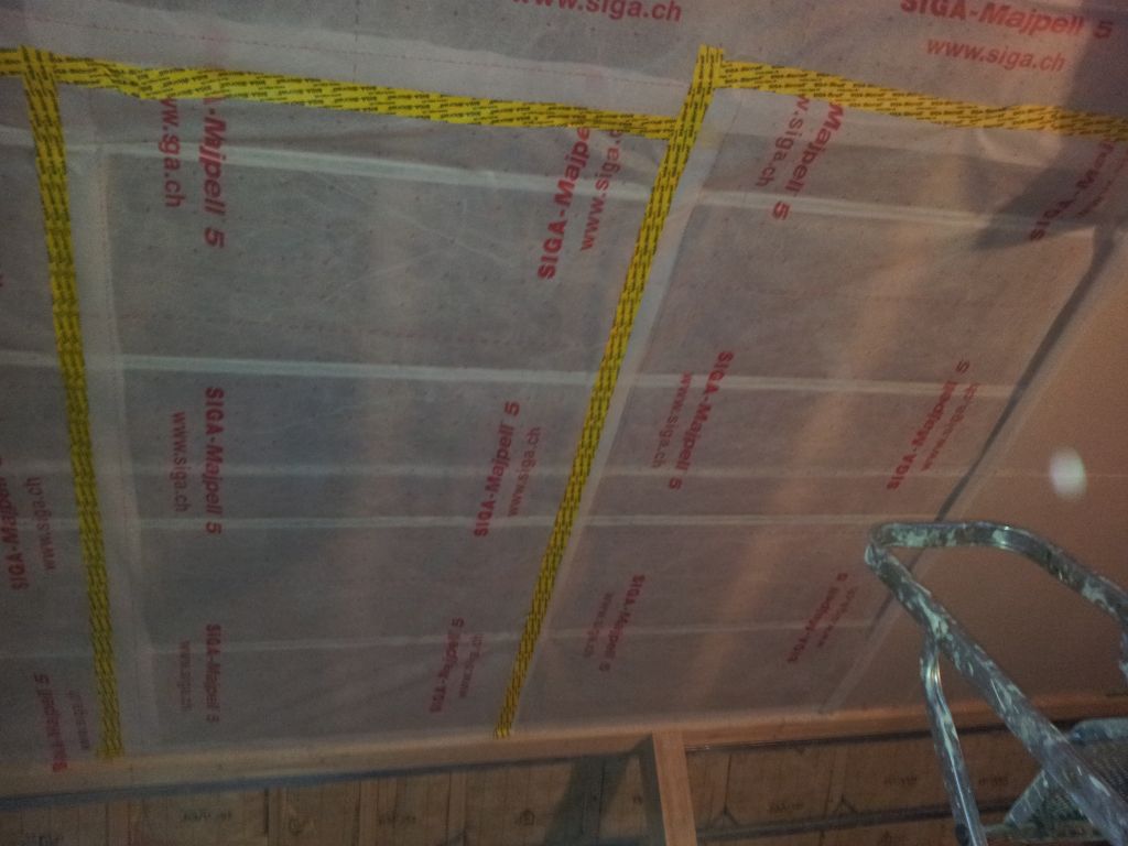 pare vapeur du plafond terminé