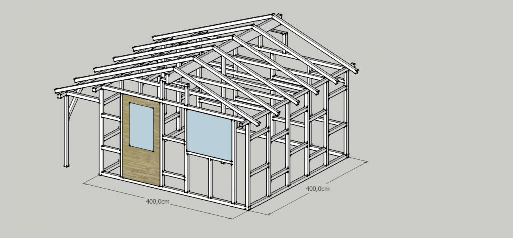 Abri de jardin toit plat avec débord de -5m2 à 20m² Cancale