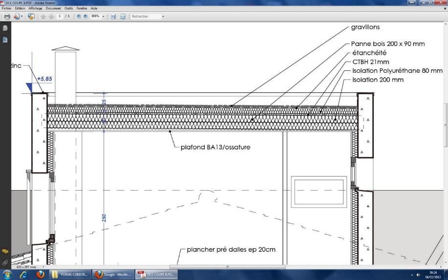 Plan de coupe isolation tage