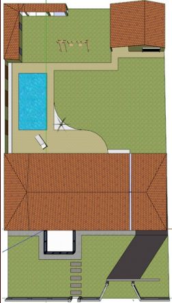 Proposition d'amnagement. C'est une premire proposition. Pour info nous ne pouvons pas faire une extension qui viendrait en limite de proprit des 2 cots. Le cot garage  droite doit tre spar du reste de la maison.